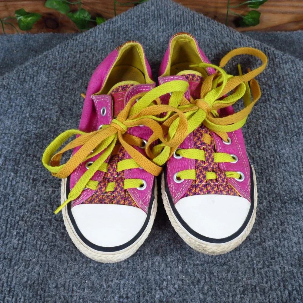 Converse Chuck Taylor All Star Loopholes Kids Sneaker Size 12 Play Pink Yellow
